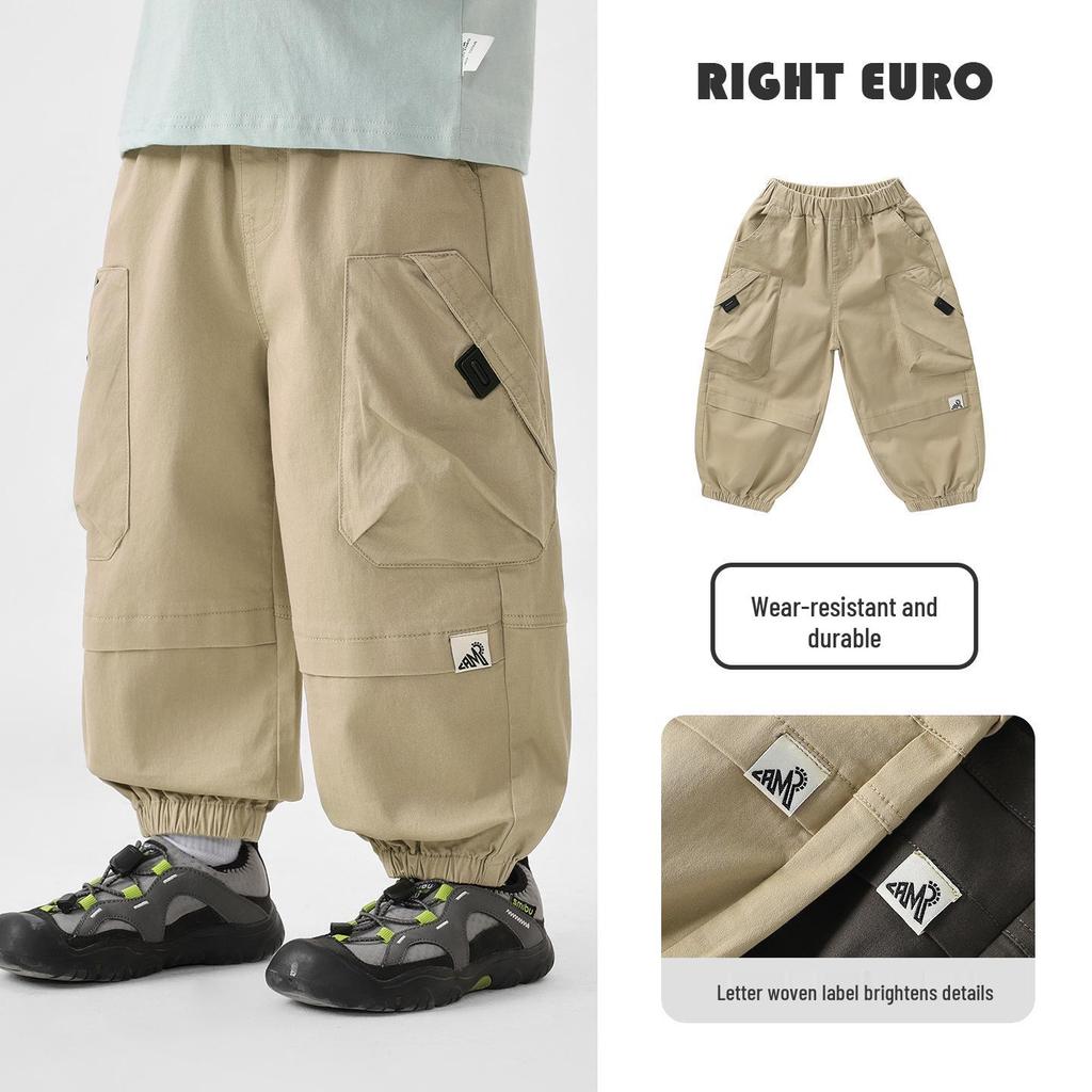 Spring 2026 Trendy European Boys' Long Workwear Pants for Kids and Toddlers
