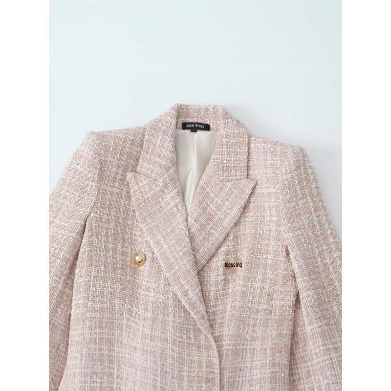 Autumn European & American Style Women's Double-Breasted Mid-Length Knitted Coat (9192156)