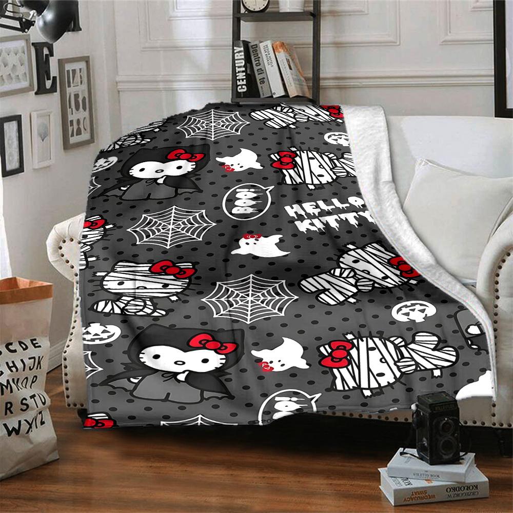 1 Stück Hello Kitty Halloween Decke Leichte Flanelldecke für Sofa Bett Reise Camping Wohnzimmer Büro Couch Stuhl