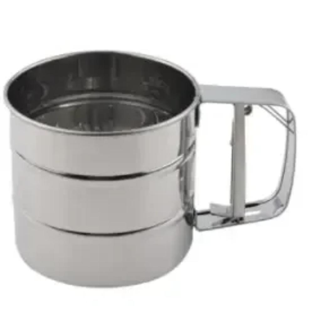 New Handheld Flour Sieve Semi Automatic Stainless Steel Sugar Powder Sieve Baking Household Noodle Sieve Ultrafine Filter Screen