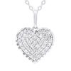 Necklace - Adorned with a Heart Pendant Set with Zirconium Oxides - White Gold