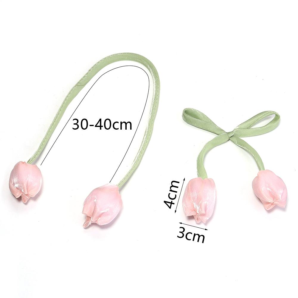 5pcs Tulip Bow Flowers Sweet Artificial Flowers For DIY Wedding Party Christmas Clothing Headwear Gifts Decoration Accessories
