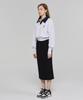 Awesome Studio Women'S Collar Contrast Crop Sweatshirt Grey White