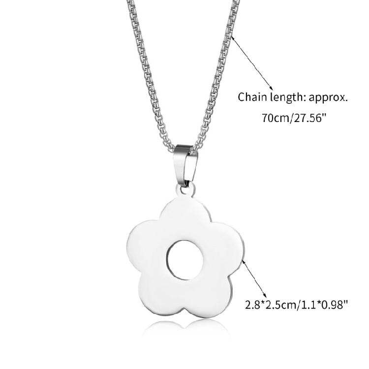 Stainless Steel Material Flower Pendant Necklace Jewelry Birthday Gift for Girls