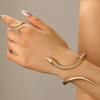 Punk Snake Bangles Ring Set For Women Snake Opening Cuff Bracelet Aesthetic Fashion Jewelry Pulseras Mujer Manchette