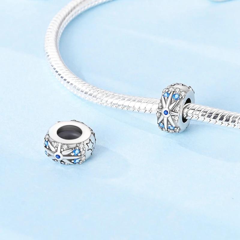 Charm Bead Charms Copper Blue Starlight Rubber Stopper Bead Charms Compatible With Plata Authentic Bracelets Women Jewellery Making Diy Gifts