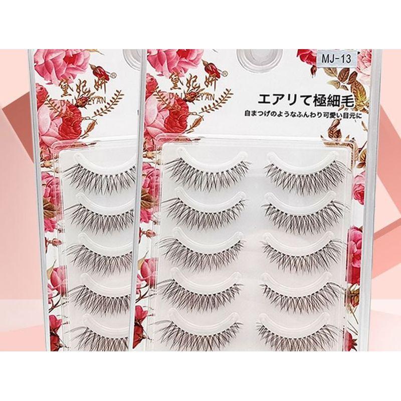 Lashie - Set of 5 Pairs: Criss Cross Clear Band False Eyelashes