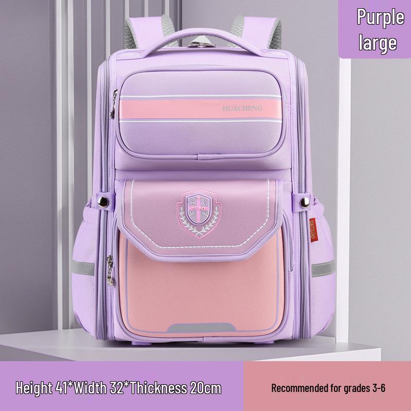 Children's Spine Protection Backpack, Ages 6-12, Grades 1-6, with Double Straps and Burden Reduction for Primary School.
