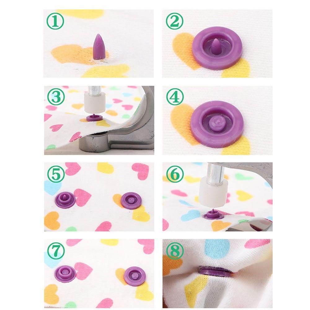 Colored Snaps Fastener Pliers Kit Metal Press Pliers Seamless Design Snap Buttons Resin Auto-lock Press Stud Buttons Handbags