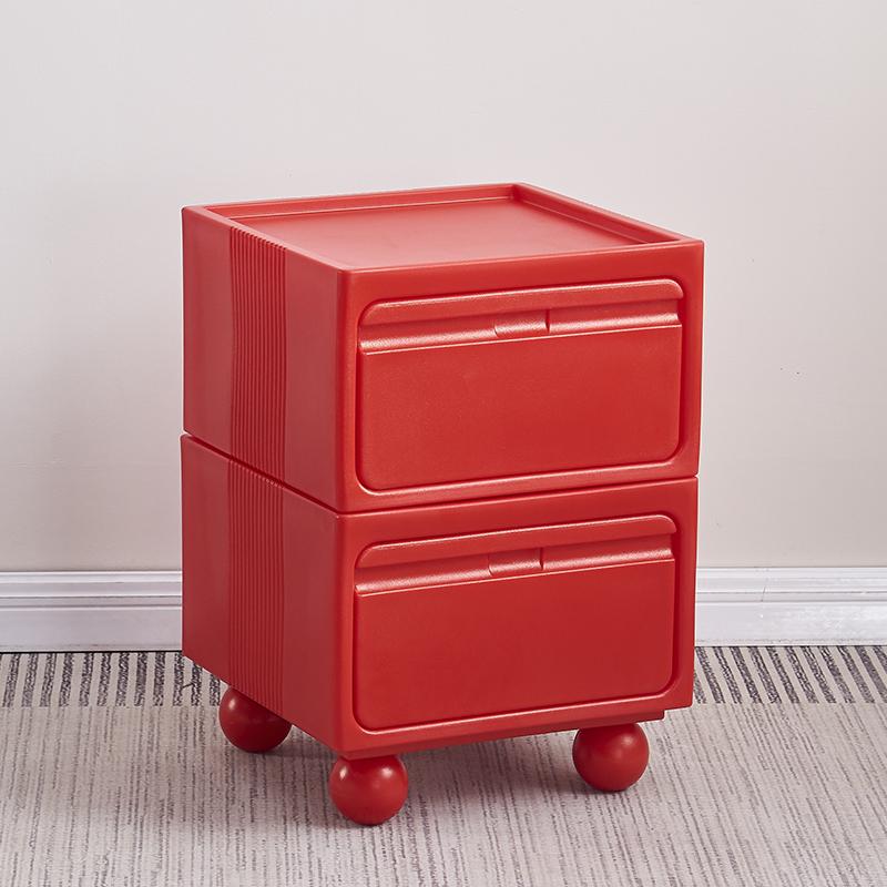 Multi-Layer Plastic Drawer Cabinet Bedside Storage Organizer for Children's Room And Bedrooms Compact Storage Unit for Small Spa