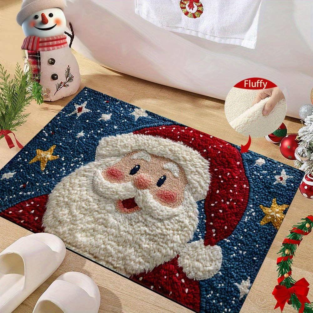 Water-absorbing Bathroom Mat Santa Claus Design Door Carpet Anti-slip Pad  Christmas Season