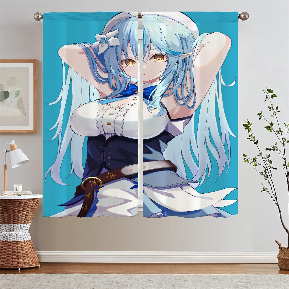 Hololive Kitchen Curtains for Bedroom Decoration Elegant Room Curtains 2 Pcs Set Customs Free Shipping Products Tentacles Blinds