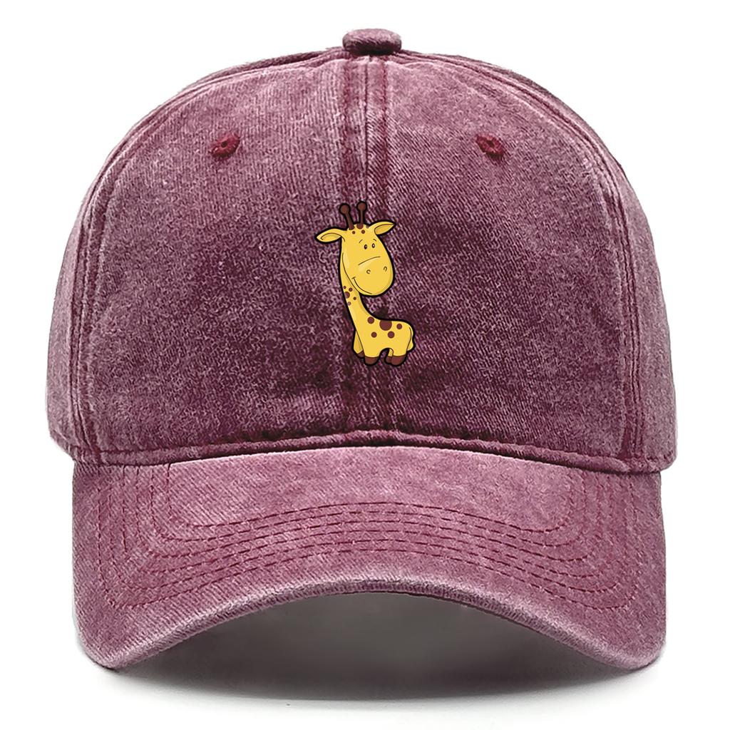 Cute Giraffe Printed Baseball Cap Adjustable Slouchy Baseball Hat Lightweight Vintage Sun Hat For Outdoor Golf Travelling Gifts