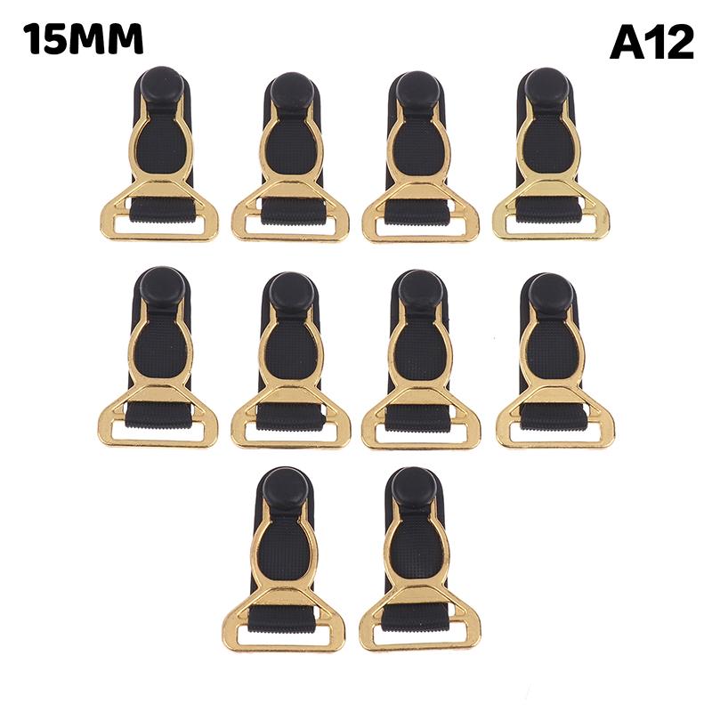 10Pcs 10/12/15/18Mm Metal Adjust Buckle For Corset Leg Garter Belt Clip Hook Suspender Ends Buckles Hosiery Stocking Grips