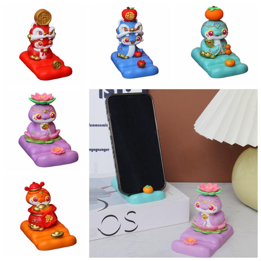 Figurine Mobile Phone Stand Resin Craft Snake Phone Holder  Desktop Decoration