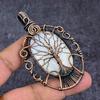 Natural Moonstone Gemstone Handmade Copper Wire Wrap Jewelry Pendant 3.07" ET-4647