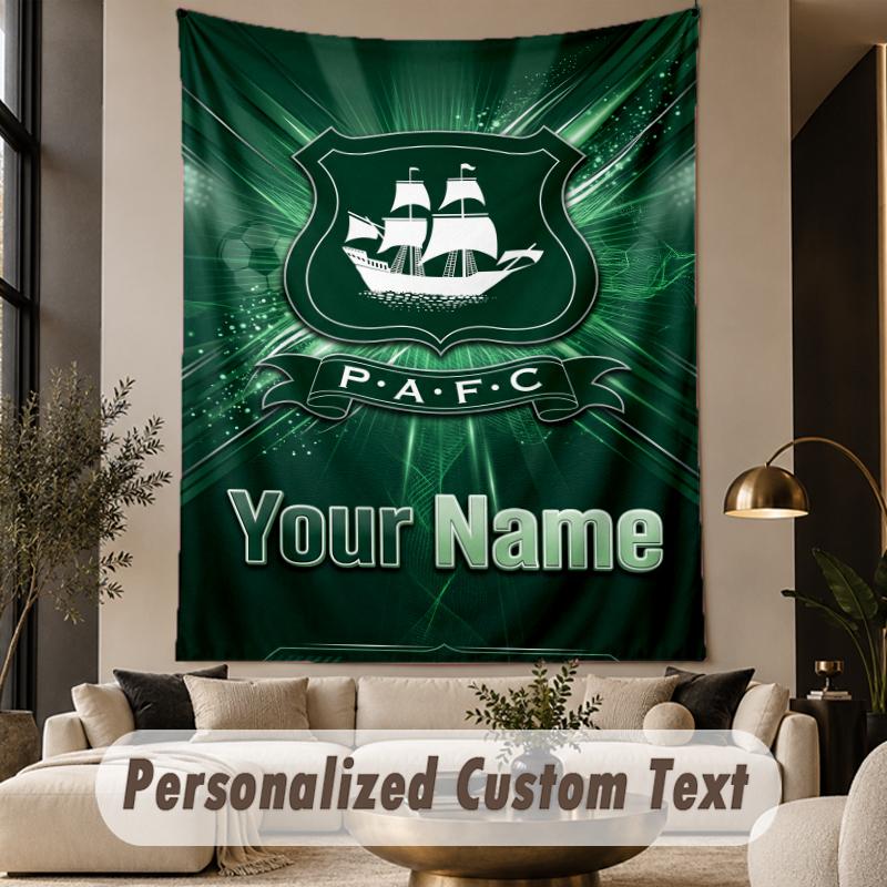 Custom Text Tapestry Plymouth Argyle FC Print Wall Tapestry Indoor Living Room Wall Decor