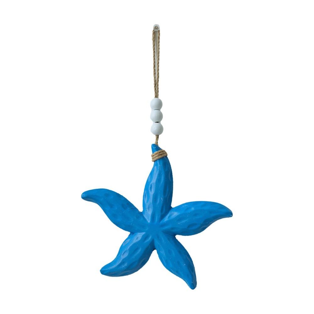 Mediterranean Style Nautical Decor Hanging Ocean Animal Pendants Wooden Starfish Pendants Bedroom