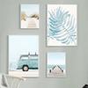Ocean Beach Bridge Wall Art Canvas Paintings Sea Palm Tree Leaves Bus Posters Nordic Living Room Prints Pictures for Home Decor