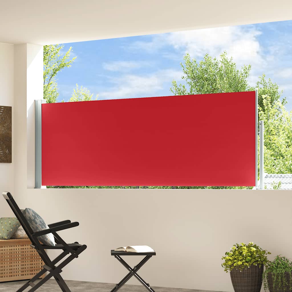 vidaXL Ausziehbare Seitenmarkise 100x314 cm Rot