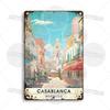 Maghreb Travel Cityscape Metal Sign Egypt Algiers Algeria Djerba Tunisia Marrakesh Morocco Alger Hoggar Oran Casablanca Agadir
