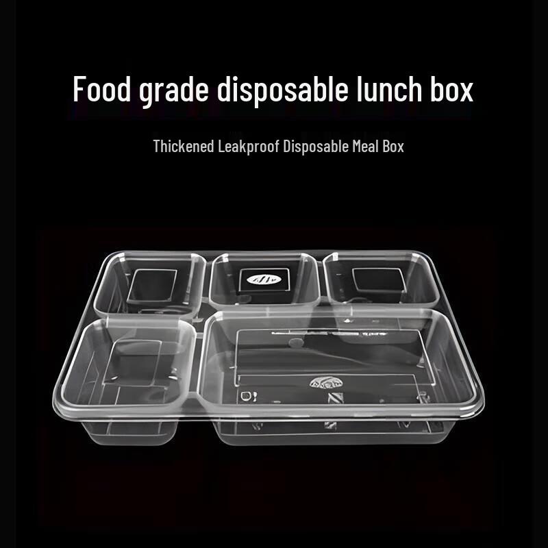 1200ml 5-Compartment Disposable Food Container