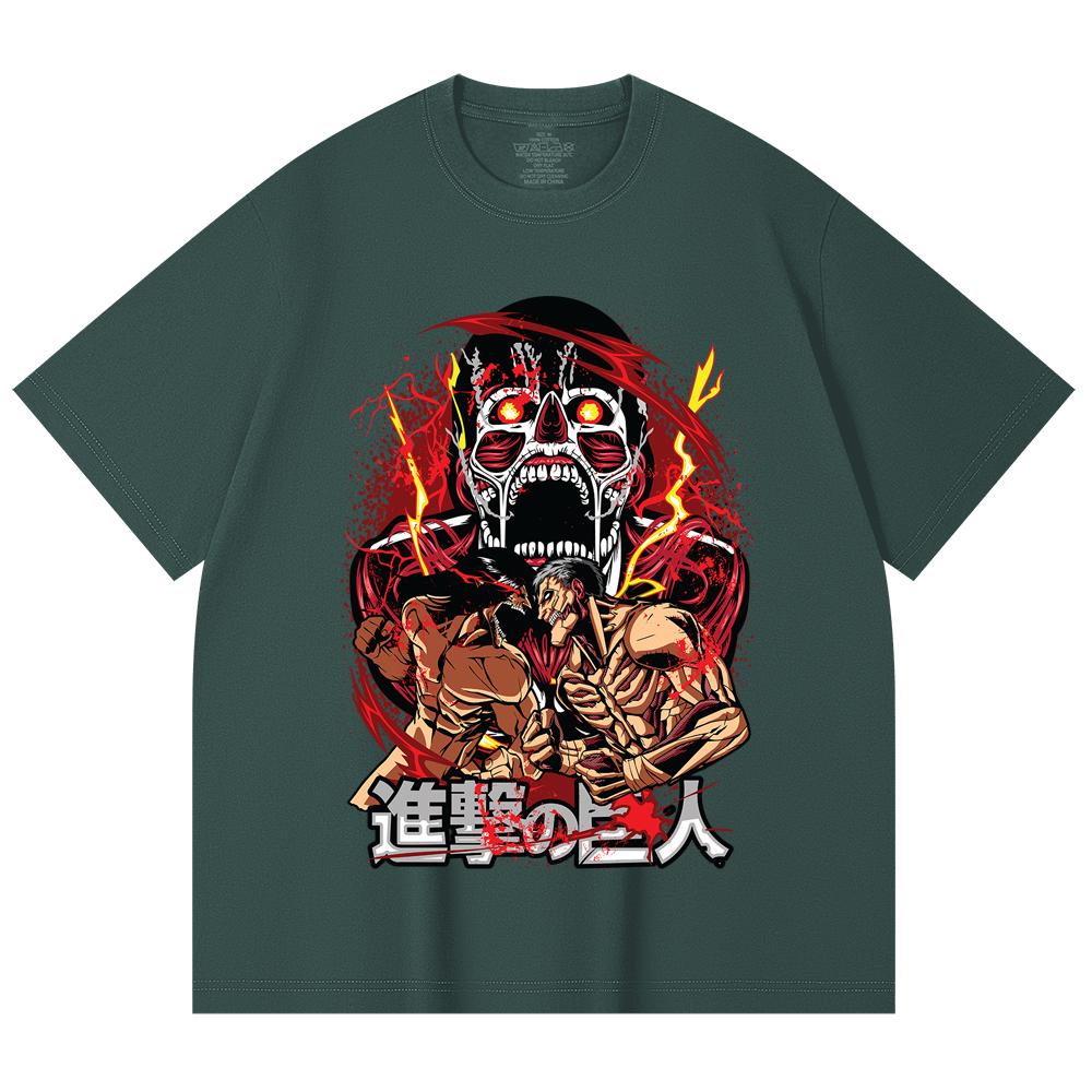 230 Gsm 100% Cotton Attack on Titan V8 Print Unisex Heavy Cotton T Shirt