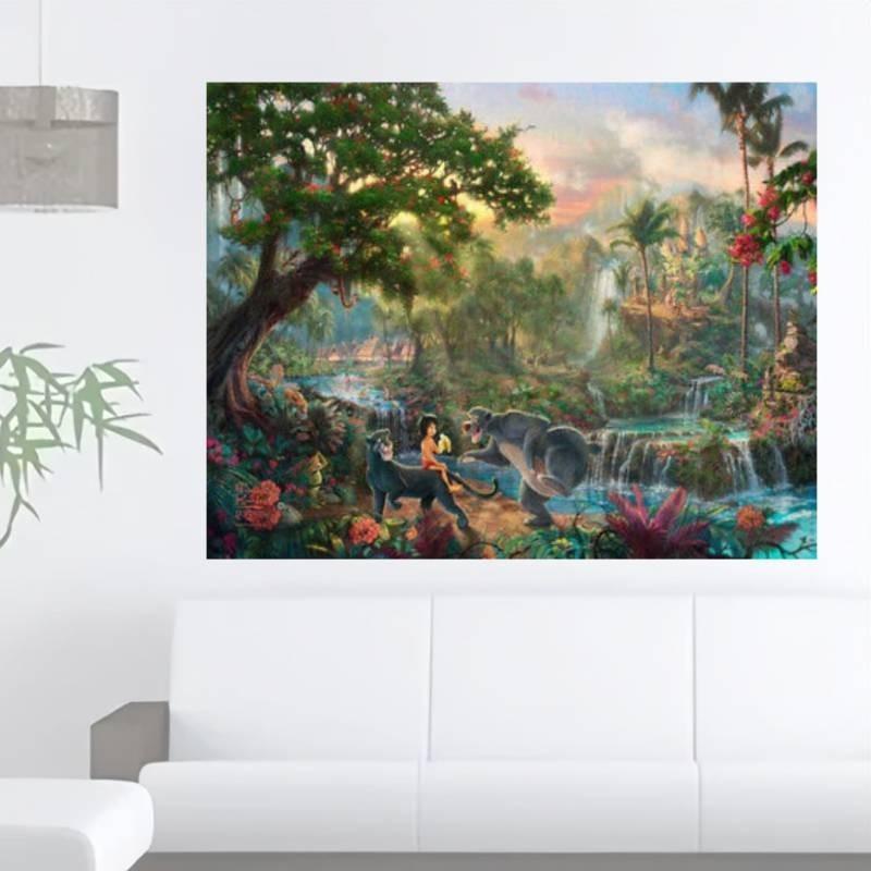 Meerjungfrauenprinzessin Leinwand Wandkunst Für Moderne Märchen Schlafzimmerdeko Cartoon Stil Bunt Gerahmt Sprühmalerei Verschiedene Größen