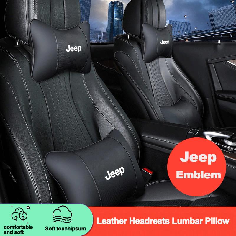 Car Seat Headrest Waist Pillow Head Neck Lumbar Support For Jeep Renegade Wrangler JL JK Gladiator Grand Patriot Willys Liberty