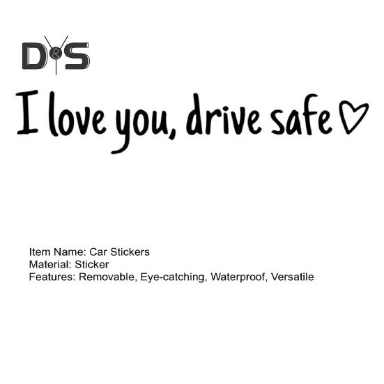 Ich Liebe Dich Fahr Sicher Aufkleber Rückspiegel Vinyl Aufkleber für Frauen Wasserdicht Dekorativer Autoaufkleber Autoaufkleber Zubehör