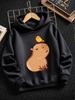 Kuscheliges Capybara Kinder Kapuzenshirt Sommer Süß Cartoon Rundhals Jungen Mädchen 3-14