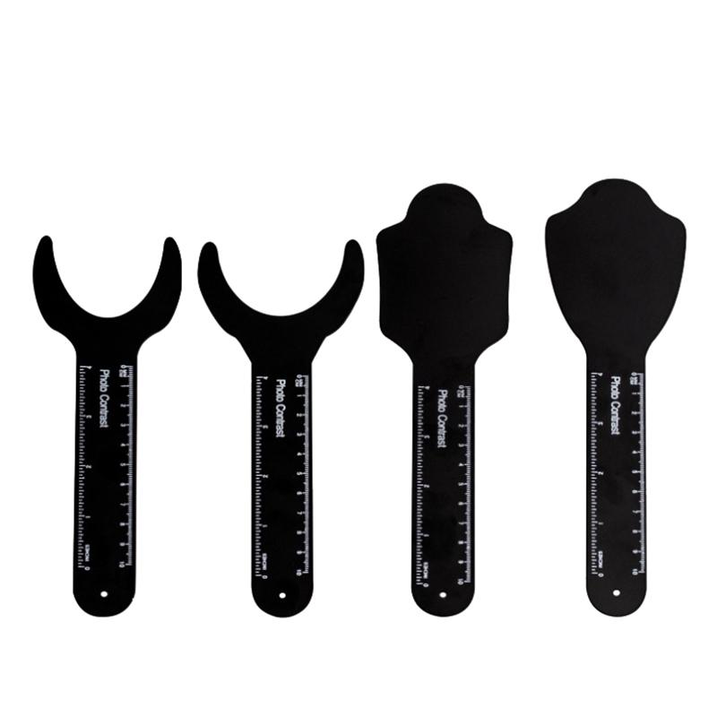 6Pcs Dental Orthodontic Black Background Po Image Contrast Board Metal Oral Cheek Plate With Scale Mark Autoclavable Tools