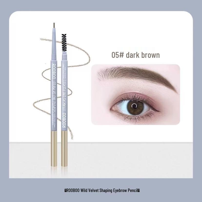 ROOBOO Wild Velvet Waterproof Eyebrow Pencil - Pigmented, Long-lasting, Sweatproof Makeup for Beginners