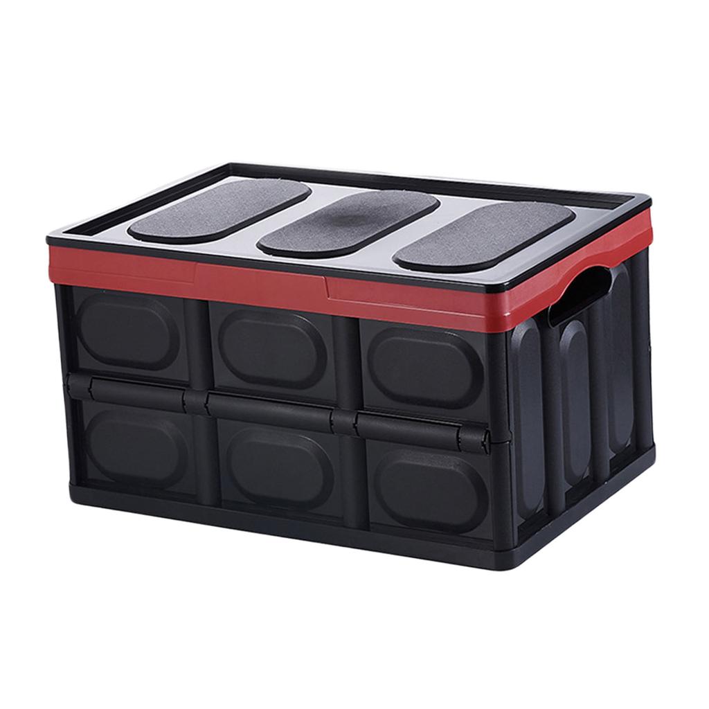 Car Trunk Organizer 30L Foldable Tools Equipment Storage Box for BBQ Lake - Black
