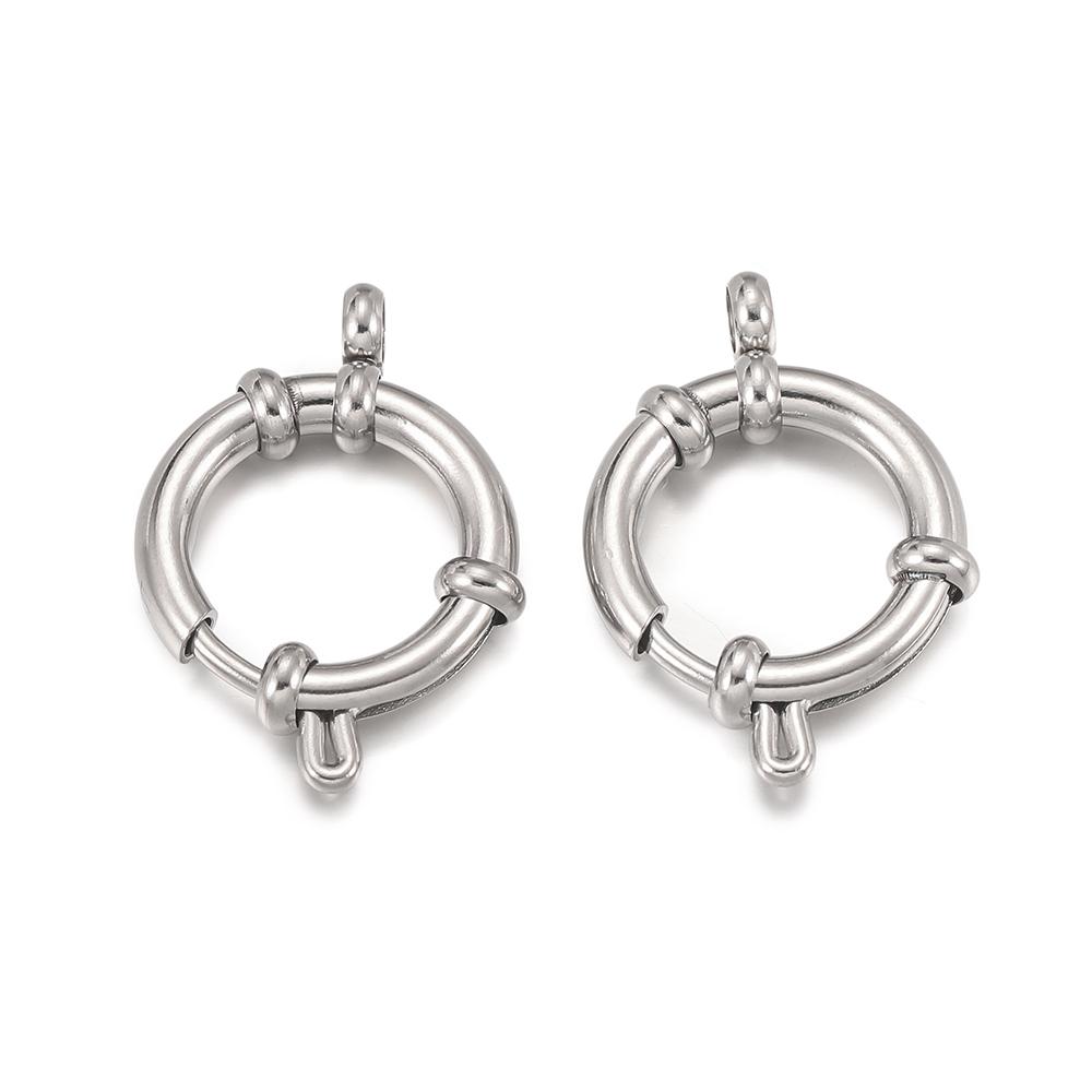 

2Pcs/Lot Stainless Steel Spring Clasps 10-18mm Round Clasp Bracelet Connectors for DIY Necklace Jewelry Making Accessories 10mm