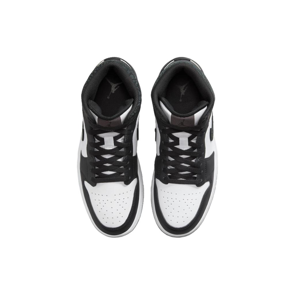 Air Jordan 1 Mid SE Panda Elephant Men Sneakers Black Off-Noir White FB9911-001