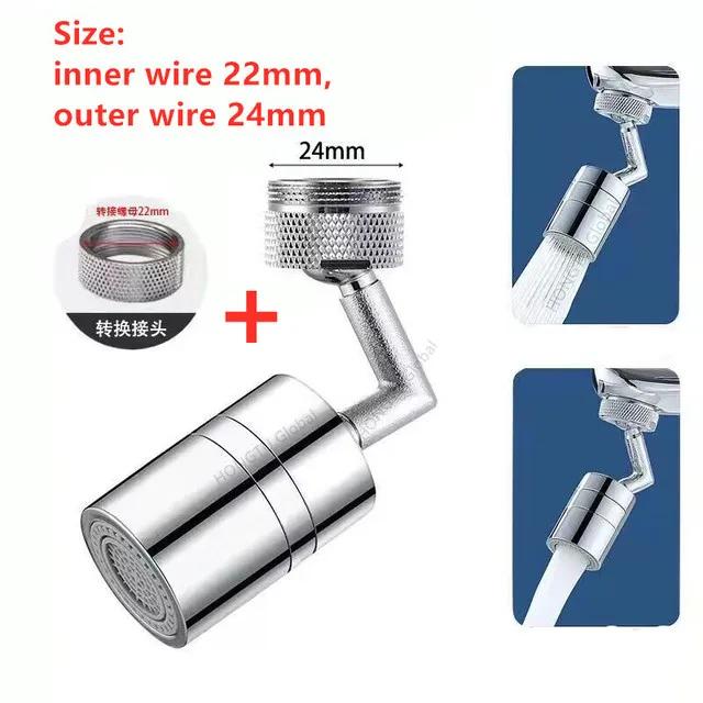 

1080° Rotation Kitchen Faucet Extender 2 Modes Bathroom Tap Aerator Sprayer 22/24mm Universal Washbasin Faucet Extender Aerator