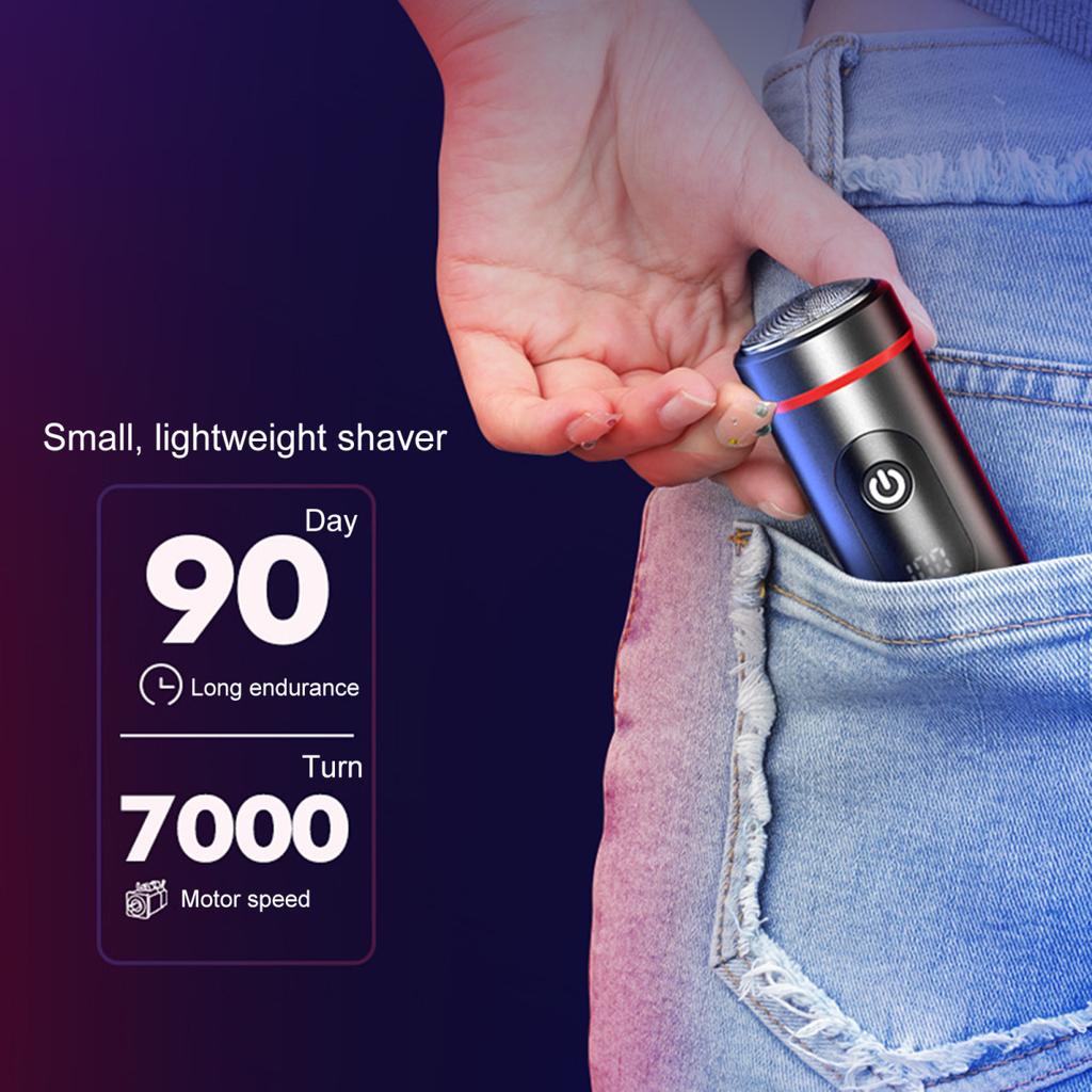 Mini-Elektrorasierer mit Digitalanzeige, wiederaufladbar über USB, wasserdicht, nass und trocken, tragbar, für unterwegs, Rasierapparat für Männer, Bartschneider, Haarentfernungswerkzeug
