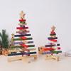 Rotatable Christmas Tree Model Wooden Xmas Tree Statue Delicate Xmas Tree Ornament