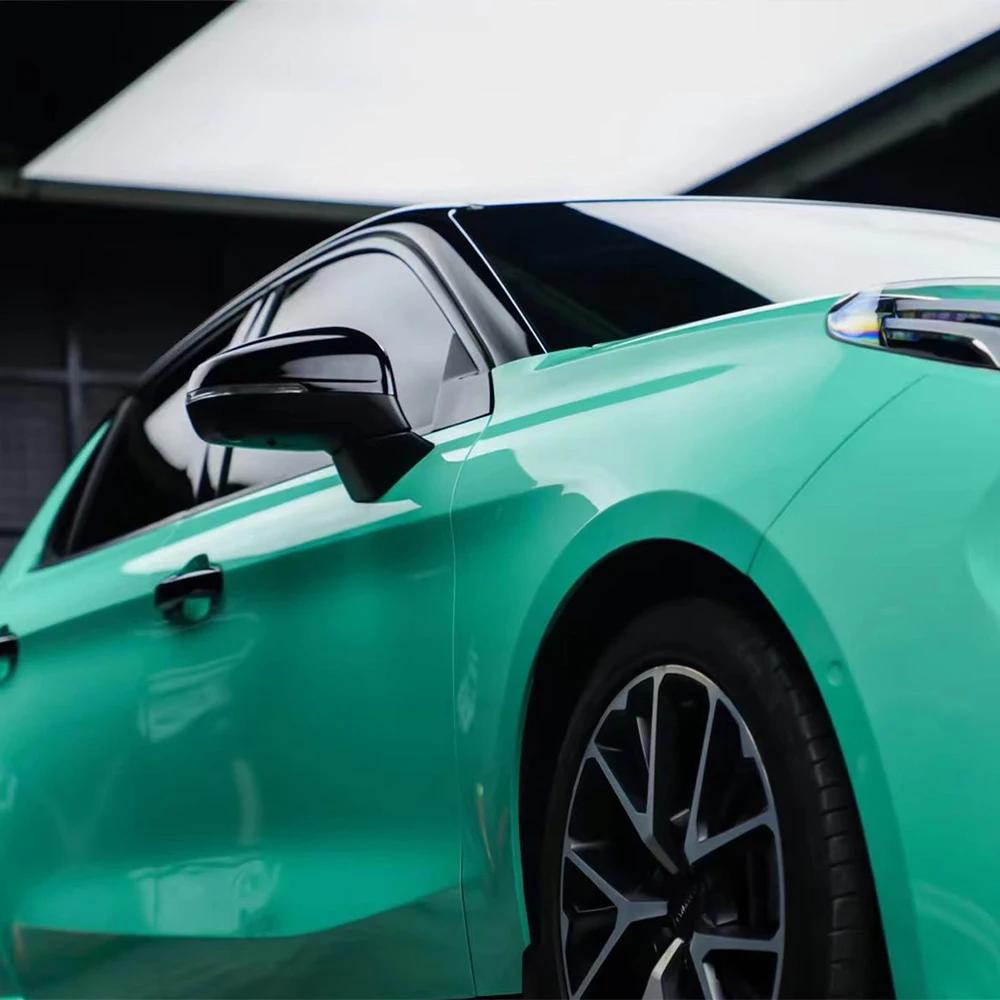 Mint Green Car Wrap Stickers Color Change Vinyl Film PET Bubble Free Auto Self Adhesive Sticker Car Accessories Decoration