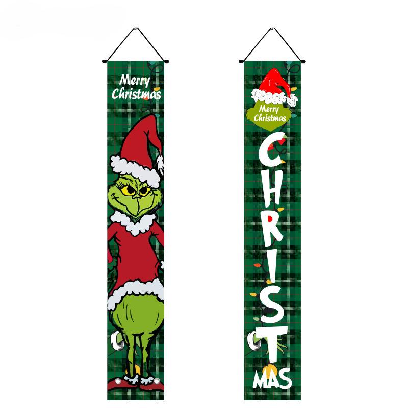 2025 New Year Ivenf Christmas Decoration Banner Hanging Outdoor Courtyard Front Porch Door Sign Set Christmas Home Decorations