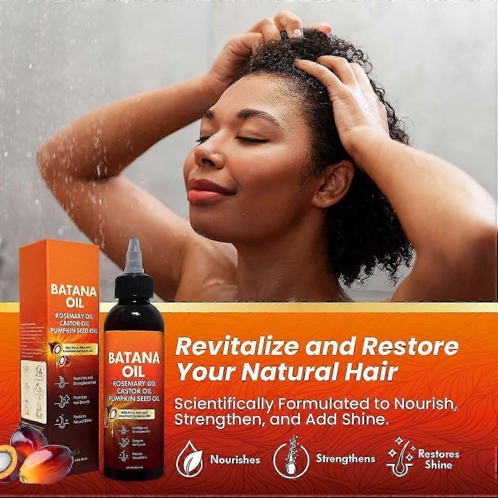 Batana Oil for Hair Growth, 4-in-1 Pure & Unrefined Honduran Oil with Rosemary, Castor, Pumpkin Seed Oil - Nourishes, Strengthens, Promotes Healthy Ha