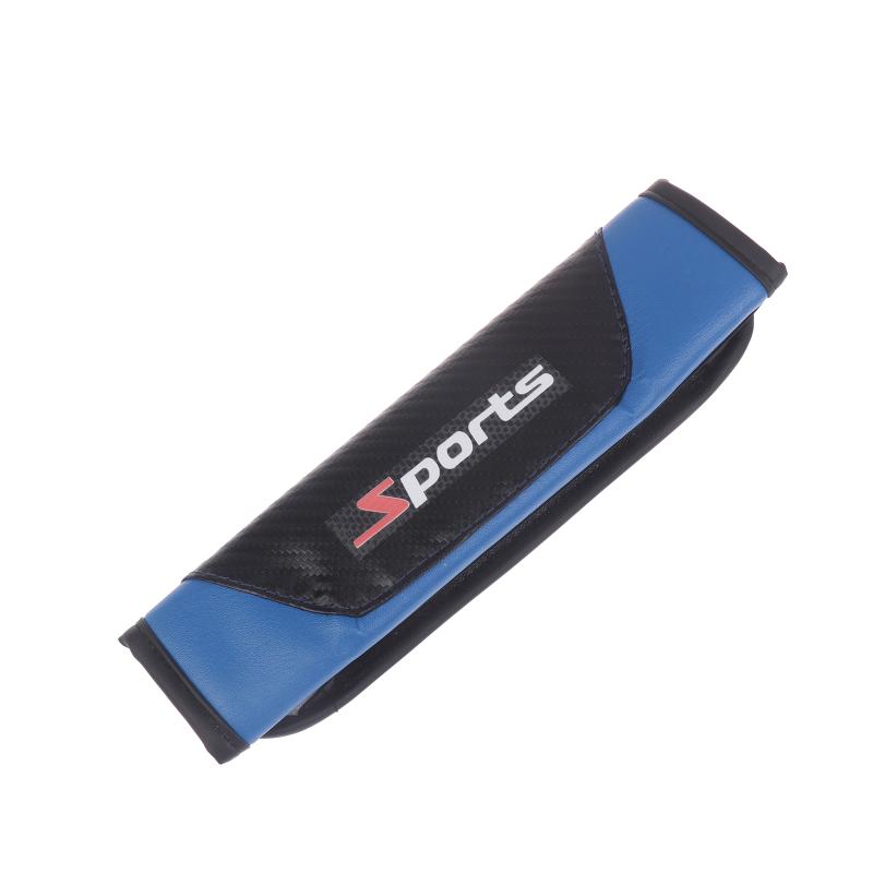 

[ZYAS]1PCS Women s PU Leather Carbon Fiber Sport Car Shoulder Guard Cover Seat Belt Decoration New Car Accessory синій
