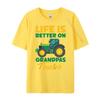 Kids Young Farmer Funny Tractor Boy On Grandpas Tractor Mens Shirts Graphic Tee Mens Clothes Classic