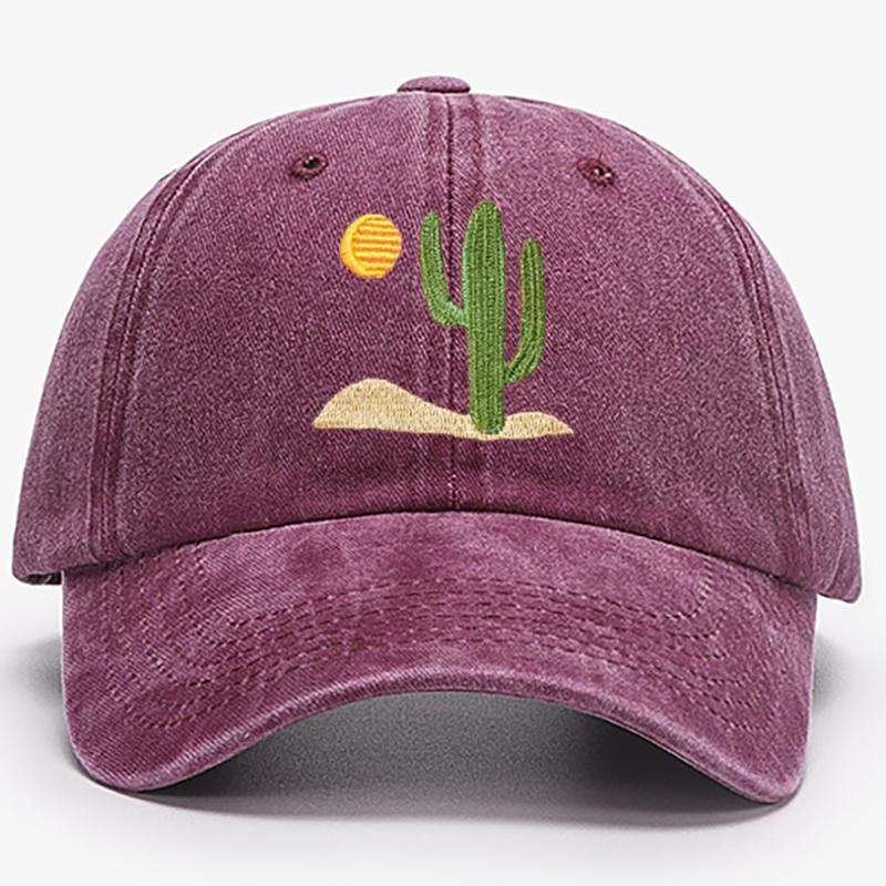 Cactus Embroidered Cap Summer Cotton Trucker Hat Desert Baseball Cap Vintage Dad Hat Adjustable