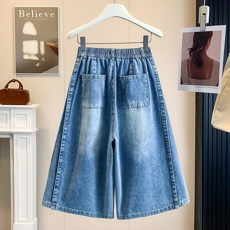 DIMANAF 2026 Neue Damen Jeans Hosen in Übergröße Denim Baumwolle Locker Lässig Elastische Taille Mode Damen Shorts Kleidung Sommer