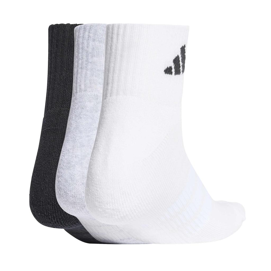Adidas Essentials Cushion Ankle Unisex Medium Gray Size M 3-Piece Socks, Adult, DVT59, Heather/White/Black (KC9631),