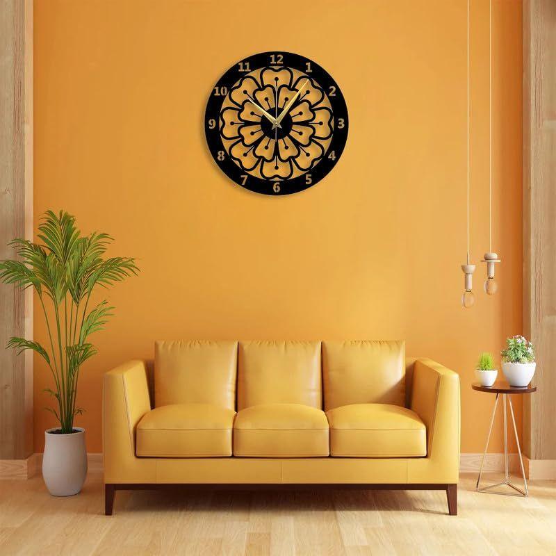 Stylové nástěnné hodiny s čísly/Velké hodiny a nástěnná ozdoba/Kovové venkovní nástěnné hodiny do ložnice, kanceláře - Černé