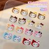 10Pcs/Bag 3D Cartoon Hello Kitty Nail Charms Mixed Resin Kitty Cat With Bowknot Nail Art Decoration Kawaii Glittery Kt Nail Part