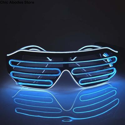 Wireless LED Glowing Glasses Cool Colorful Luminous Glasses Double Colors Glow-in-the-dark Fluorescent Glasses
